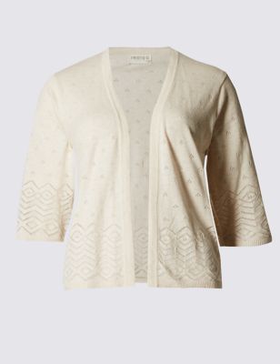 Pure Cotton Pointelle Cover Up Cardigan